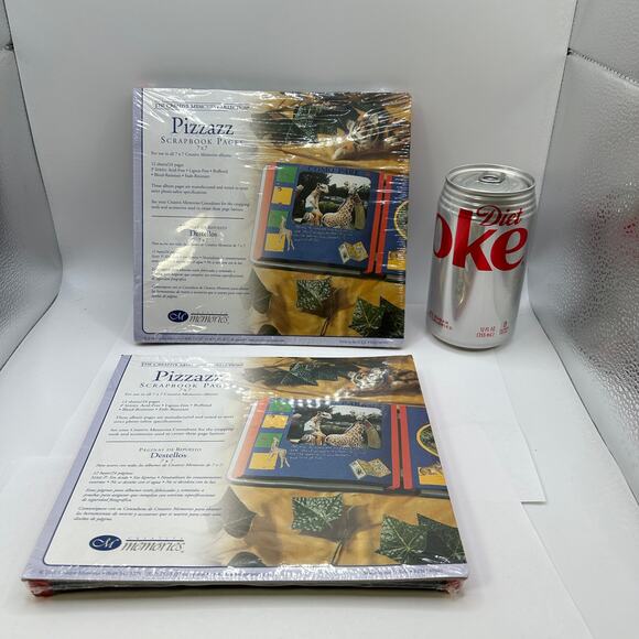 2 packs Creative Memories Pizzazz 7x7 Scrapbook Pages Blue Red Trim 2003 New - Picture 1 of 4